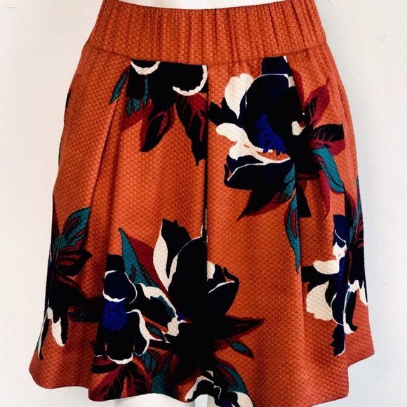 ANTHROPOLOGIE MAEVE Skirt sz US 2 / XS Floral Rust Boho Whimsical - Picture 2 of 11